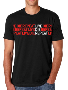 Live Die Repeat Pattern” Black T-Shirt